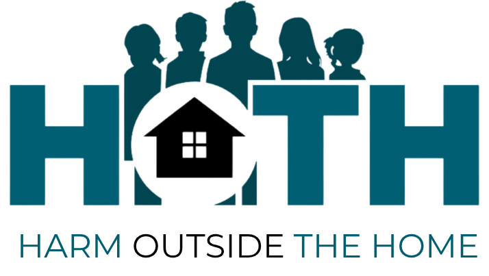 Cartoon image of a group of young people on a dark background with the service logos